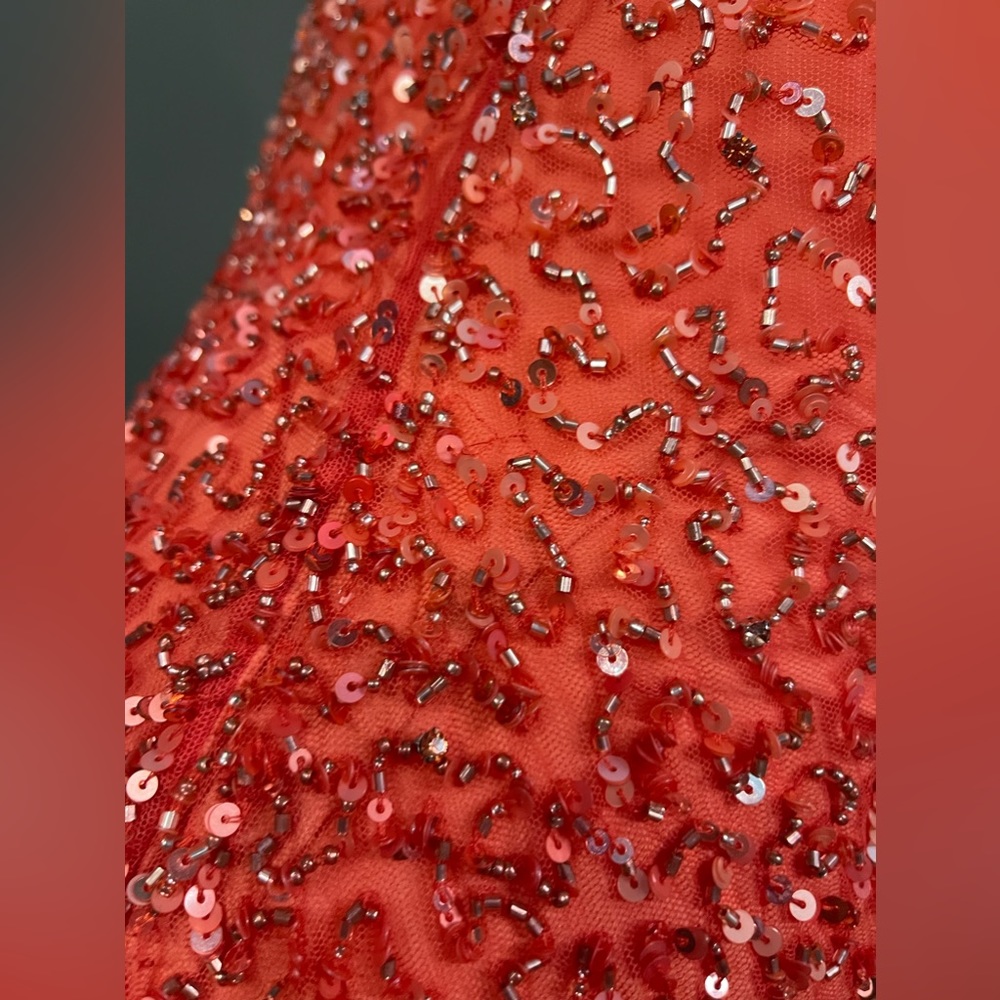NWT Retrofete Mich Sequin Mini Dress Peach Coral Ombrè Sz L Sexy Cocktail Party - Picture 8 of 16